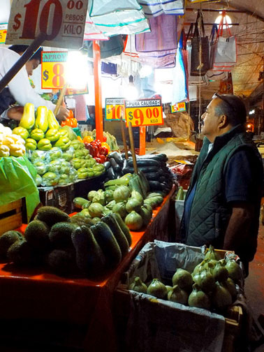 Shopping at La Mered Market in Mexico City for barbacoa ingredients