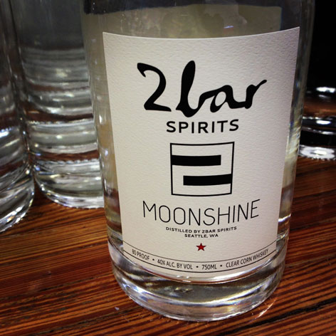 Bottle of 2Bar Spirits' Moonshine, Seattle