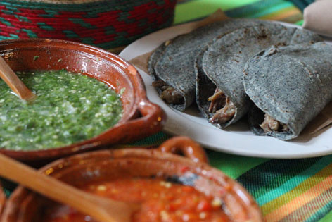 Barbacoa tacos and sauce, from a Mexico City restaurant