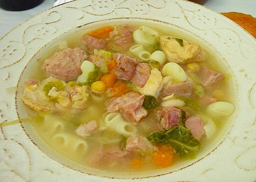 Escudella, a traditional stew and national dish from Andorra