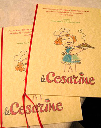 Cesarine menu in Milan.