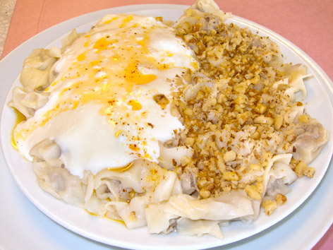 Cevizli or karisik manti from Sinop, Turkey