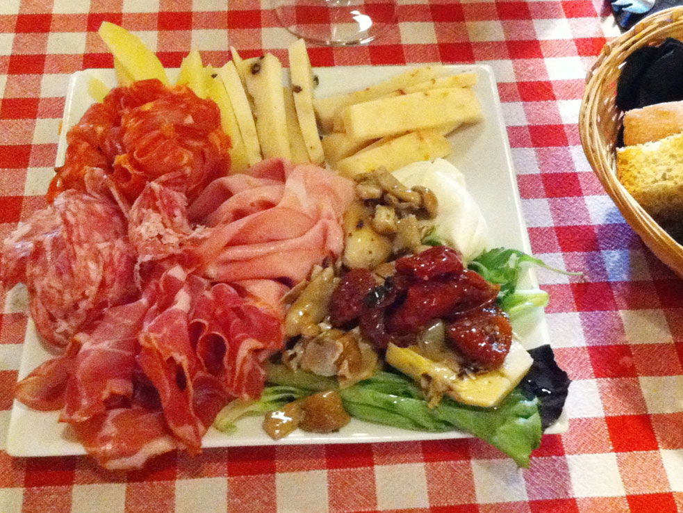 An aperitif charcuterie spread in Paris