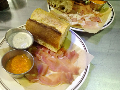 Country ham platter from Garage Bar in Louisville, Kentucky