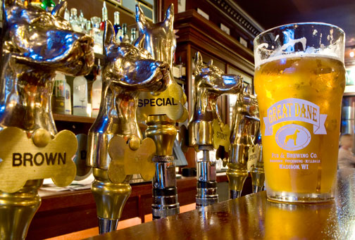 A pint of local beer from the Great Dane brewpub in Madison