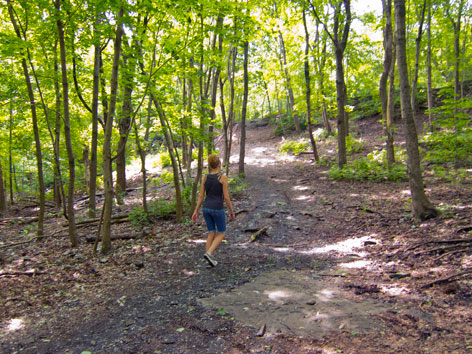 Hiking up Mount Royal at Parc du Mont-Royal, Montreal