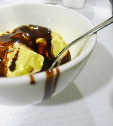 Gelato in a bowl, in Italy