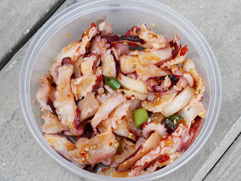 Kimchi tako poke from Da Poke Shop in Kona on Hawaii Island