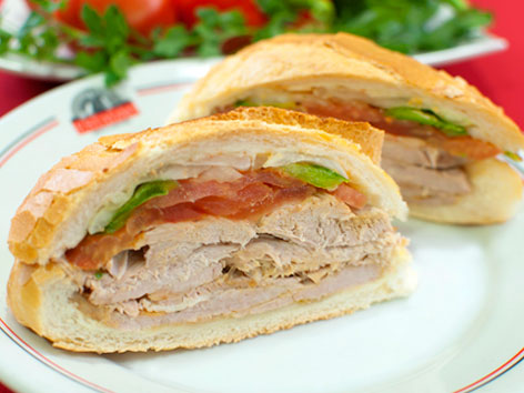 Sanduiche de pernil, a roast pork sandwich that's a specialty of Sao Paulo, Brazil