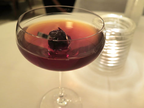 Classic Manhattan from Eleven Madison Park's Manhattan cart, NYC