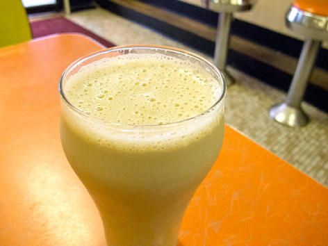 A glass of coffee milk from Rhode Island