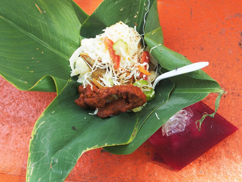 Vigoron is a popular street food in Granada, Nicaragua