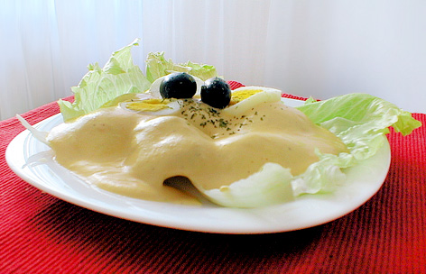 Papas a la Huancaina, a typical Peruvian dish