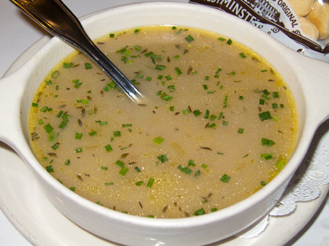 Clear clam chowder from Providence, Rhode Island