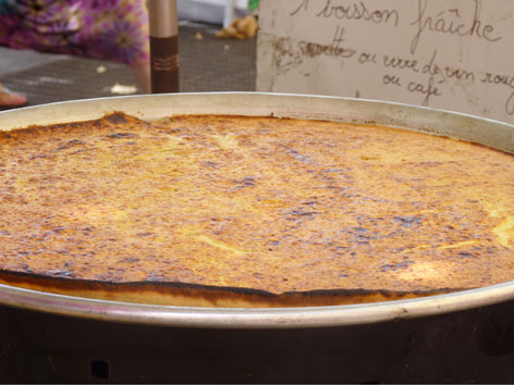La socca, a pancake traditional to Nice, France