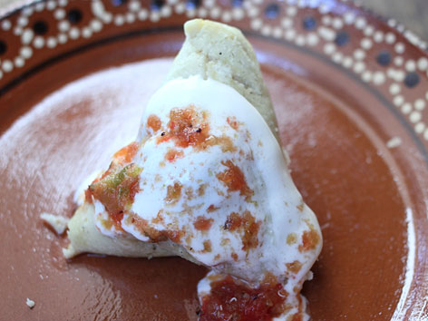 A corunda in Morelia, Michoacan, Mexico