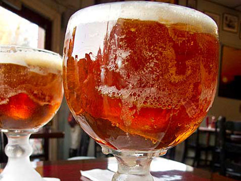 A giant icy mug of local Abita beer in New Orleans