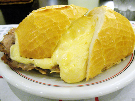Bauru, a popular roast beef and cheese sandwich in Sao Paulo, Brazil