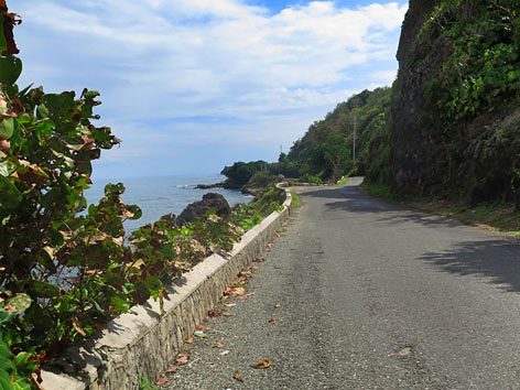 Beach road in Port Antonio, Jamaica