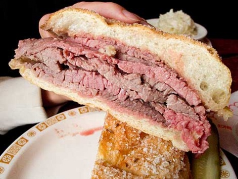 Beef on weck, a sandwich typical of Buffalo, New York