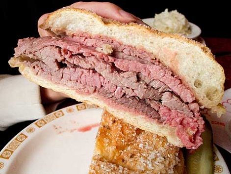Beef on weck, a sandwich typical of Buffalo, New York