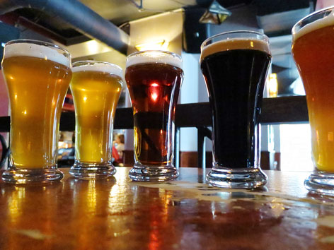 A sample of beer from the Dieu du Ciel! brewpub in Montreal