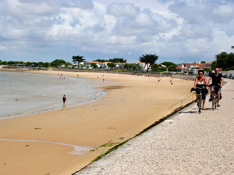 Biking along the beach in Ile de Re, France