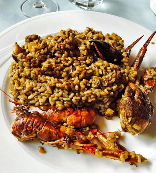 Emporda black rice, a Catalan dish of rice in squid ink