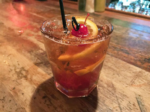 A classic brandy Old-Fashioned from a bar in Madison, Wisconsin
