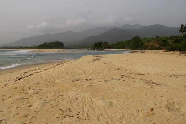 View from gorgeous Bureh beach, Freetown Peninsula