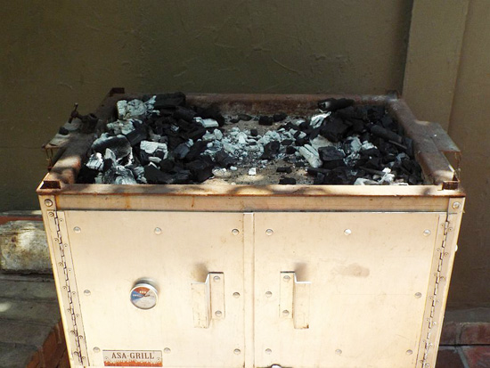 The caja china cooking device, a roasting box for preparing cabrito in Monterrey, Nueva Leon, Mexico.