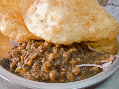 Chole bhature in Delhi, made with healthy turmeric