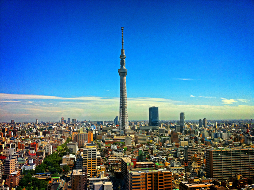 Morning in Tokyo, Japan, view of the skyline with Skytree