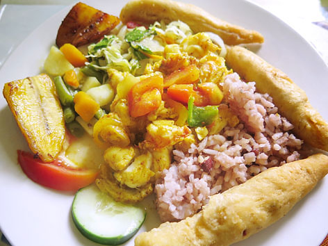 Curried lobster from Winnifred beach in Port Antonio, Jamaica