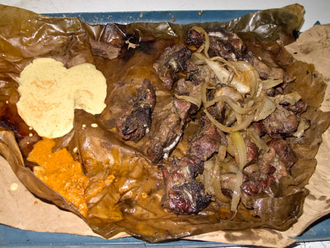 Dibi grilled lamb, in Dakar, Senegal