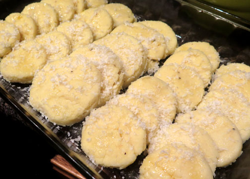 Gnocchi alla Romana covered in Parmigiana cheese