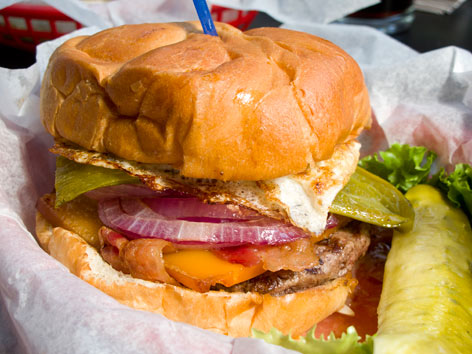 Green chile burger from the Cherry Cricket in Denver, Colorado