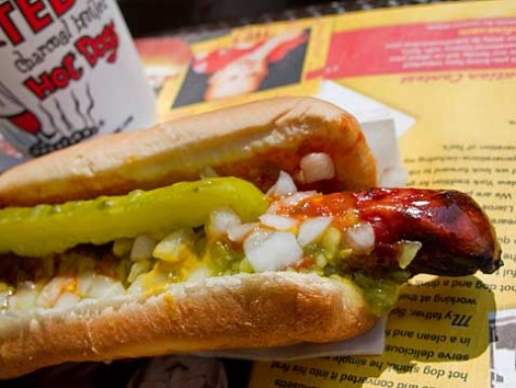 Charbroiled hot dog from Buffalo, NY