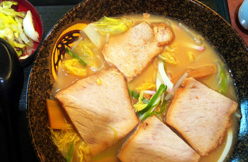 Bowl of tonkotsu pork ramen from Japantown, San Francisco