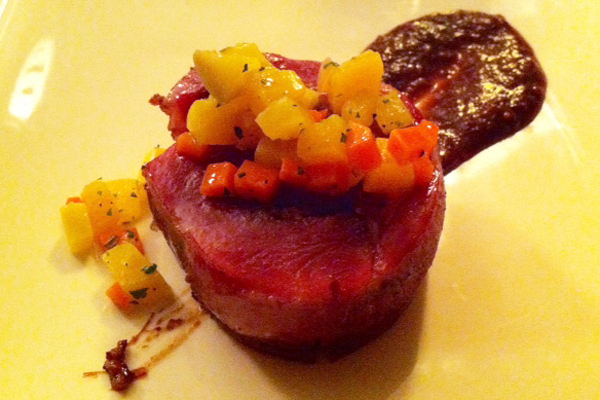 Leg of lam ham stuffed with black walnut sausage