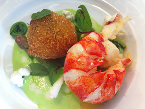 Arancini and lobster tail 