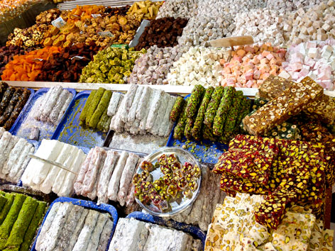 Turkish delight in the Spice Bazaar, Istanbul, Turkey