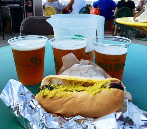 Beer and brats on the Memorial Union Terrace in Madison, Wisconsin