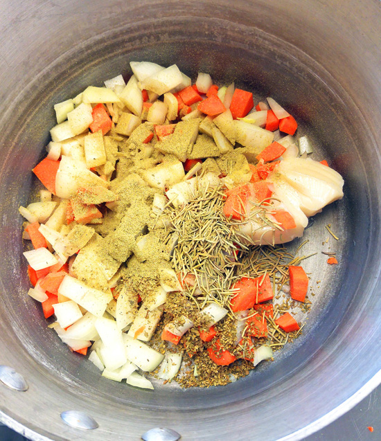 The makings of Minorcan chowder from a cooking class in St. Augustine, Florida