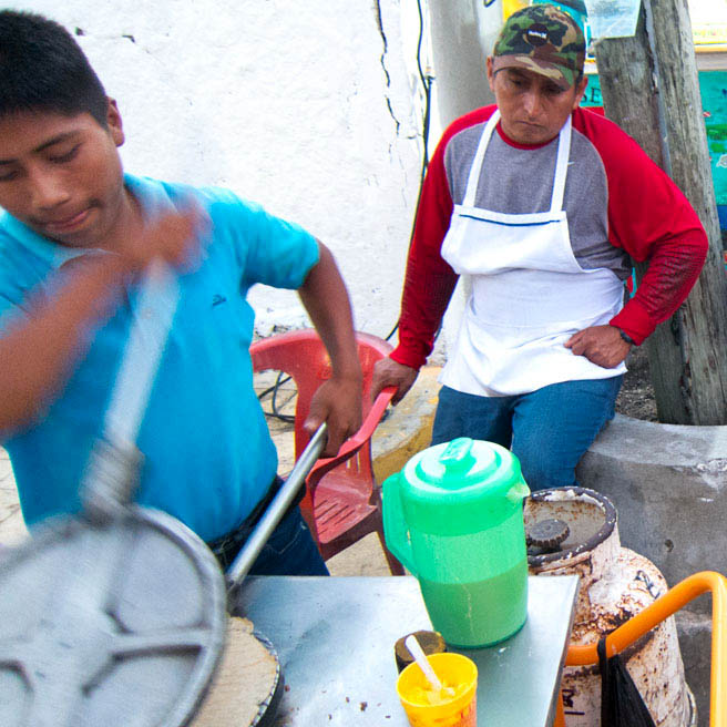 A marquesita vendor in Yucatan, Mexico