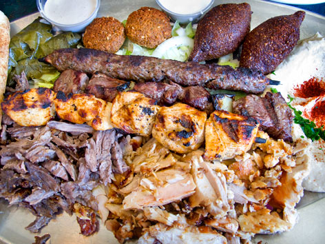 Middle Eastern platter from Dearborn, Michigan