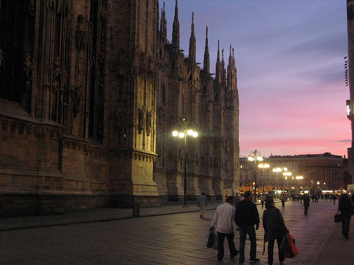 Duomo di Milano at sunset.