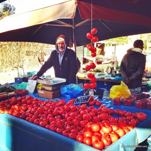 Farmers market in Athens, Greece