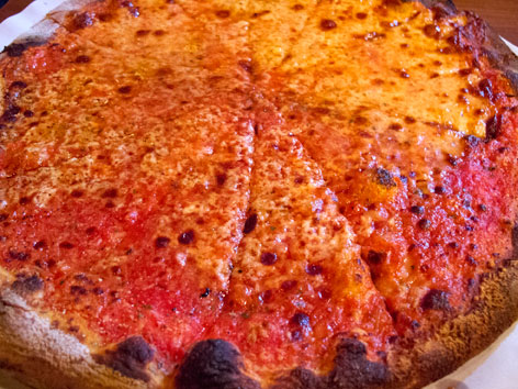 Tomato pie, from Modern Apizza  in New Haven, Connnecticut