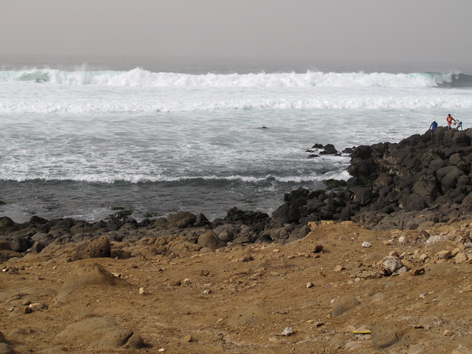 The surf off Ile de N'Gor, an island off Dakar, Senegal